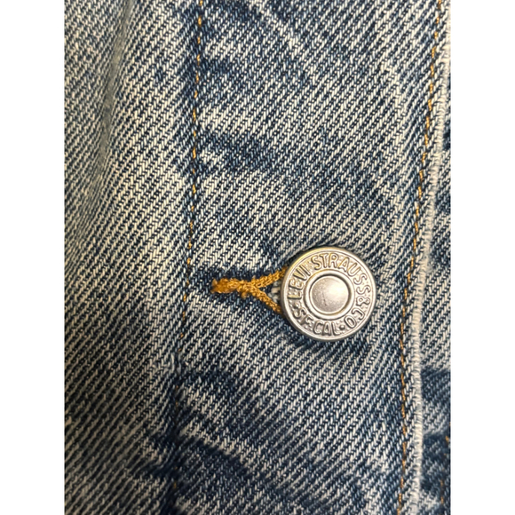 Levi's The Original Baggy Trucker Denim Jacket Side Welt Pockets Light Blue W S - Picture 10 of 10